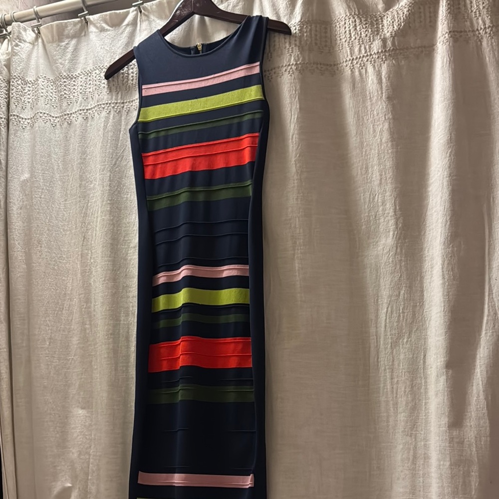 Ted Baker fitted-stretch Dress with Gold Zipper down back